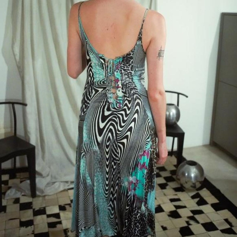 Cavalli Vintage Patchwork Dress w/ Lace Up Back - Picture 5 of 8